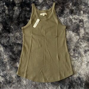 NWT madewell ribbed tank top army green